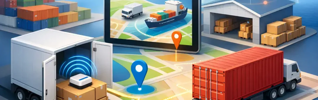 Smart cargo tracking with wireless sensors and GPS technology.