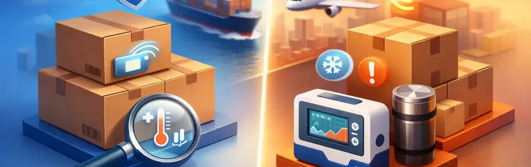 Smart labels and data loggers for cargo tracking and risk management.