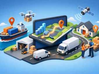 Digital supply chain monitoring with GPS, sensors, and connected devices.
